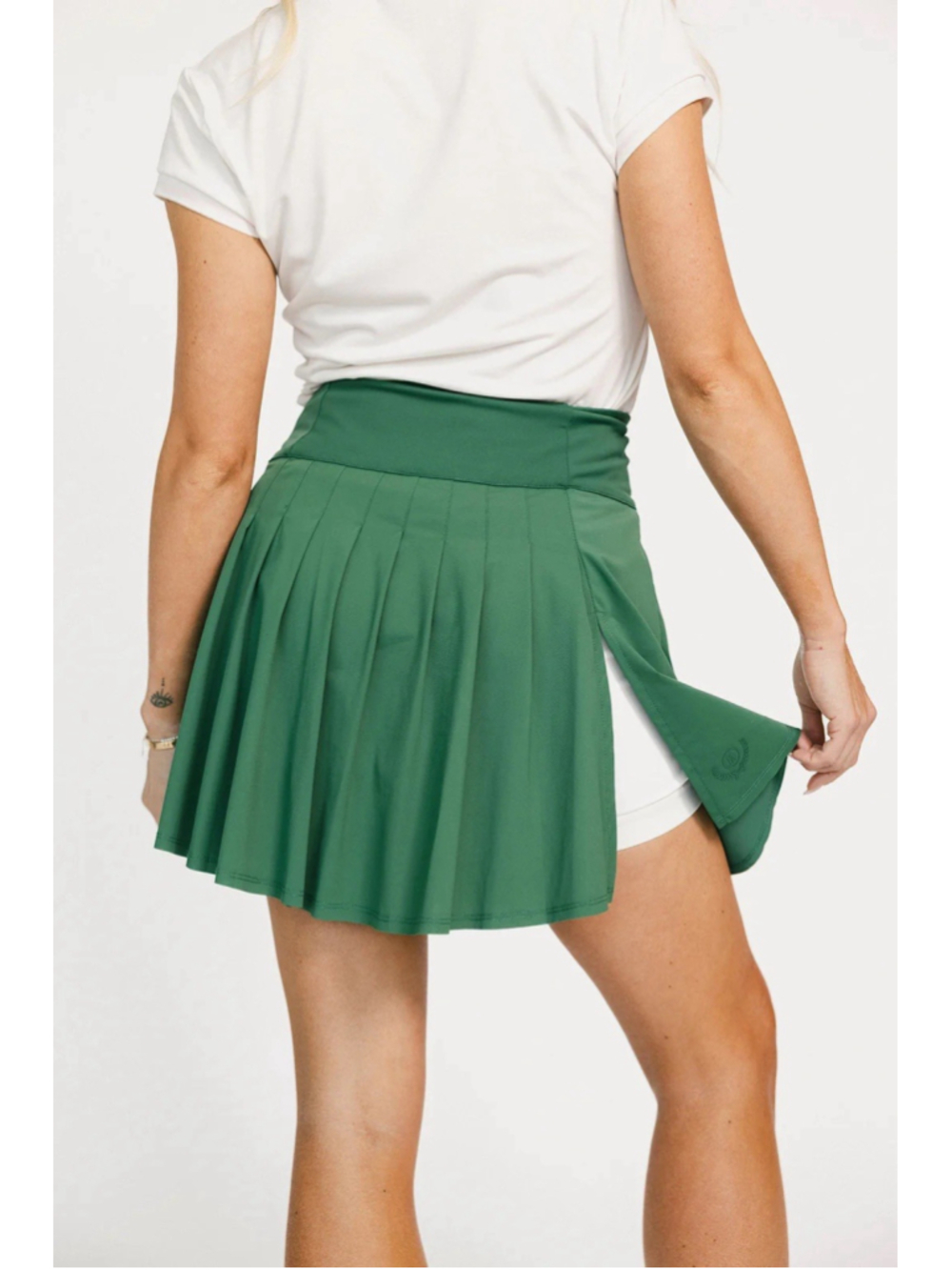 Fore All Marianne 16” Golf Skirt L Green High Waisted Pickleball Skort EUC